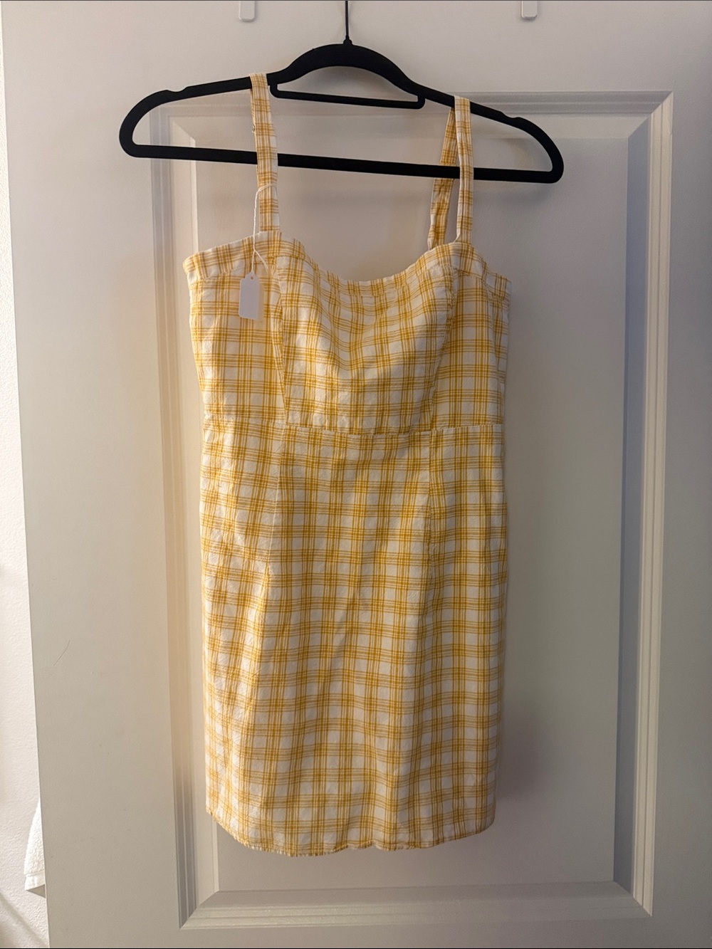 Forever21 Yellow Plaid Strap Sundress